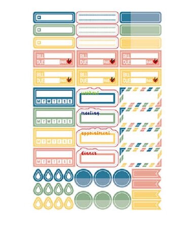 Bullet Journaling - Planner - Stickers - Notities - Banners - Vlag - Checklist - To Do - Bullet Points - 49 stickers