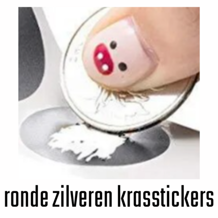 Krasstickers - Zilveren Rondjes - Kraskaarten Maken - Zelf Krasplaatjes Maken - DIY Kraskaarten - Waardebon Kraskaarten - Persoonlijke Kraskaarten - Krasbon Maken - DIY Waardebonnen - Cadeaubon Krasla