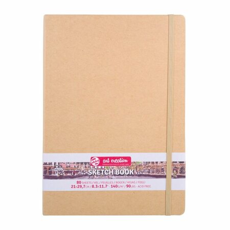 Schetsboek - Kraft - 21x29,7 cm - Gebroken Wit Papier - 140 grams - Art creation - 80 vellen