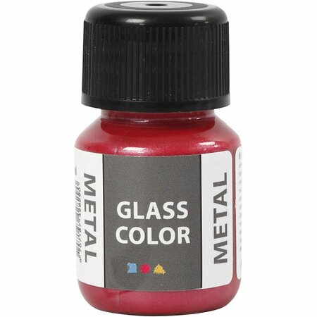 Glas- & Porseleinverf - Metallic Rood - Glaslak & Keramiekverf - Acryl Verf voor Glas, Servies & Aardewerk - Verf Voor Glas - Verf Voor Porselein - 30ml