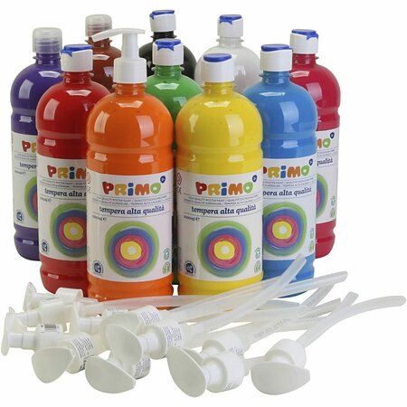 Acrylverf - Diverse Kleuren - Luxe Schoolverf - Acrylaatverf - Acrylic paint - Matte Waterbasis Hobbyverf - Knutselen en Verven - Sneldrogende Verf - 10x1000ml