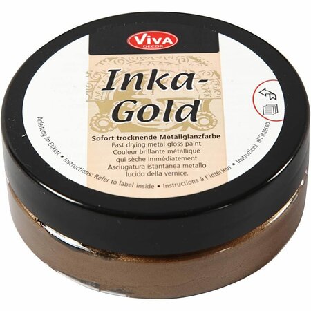 Pasta Wax - Metallic Inka Gold Verf - Brown Gold - Viva Decor - Voor DIY Decoraties En Creatieve Projecten - Goudkleurige Verf - Metalen Effect - Hobby Verf - Inhoud 50 ml