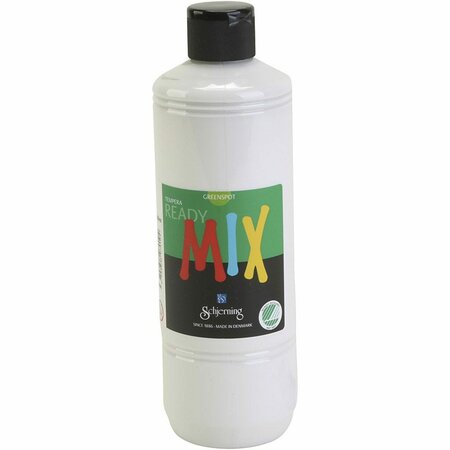 Plakkaatverf - Wit - Milieuvriendelijk - Matt - Greenspot - 500 ml - Waterbasis - Uitstekende Dekking - Voor Papier, Karton en Hout - Droogt Snel en Gemakkelijk Verwerkbaar