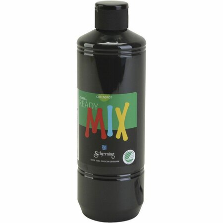 Plakkaatverf - Zwart - Milieuvriendelijk - Matt - Greenspot - 500 ml - Waterbasis - Uitstekende Dekking - Voor Papier, Karton en Hout - Droogt Snel en Gemakkelijk Verwerkbaar