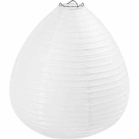 Rijstpapier Lamp Druppel - Witte Papieren Hanglamp - Oosterse Lampion 25 cm - Met Standaard - DIY Te Versieren Met Verf, Stiften, Decoupage & Creatieve Hobbytechnieken