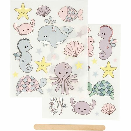 Rub-on Sticker , oceaan, 12,2x15,3 cm, 1 doos