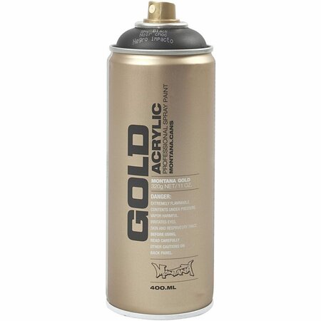 Spray Verf - Zwart - Hoogwaardige Spuitverf - Professionele Montana GOLD - 400ml - Diverse Oppervlakken - Hoge Pigmentatie - Kleurvaste Kunstenaarskwaliteit - Zijdeachtige Afwerking