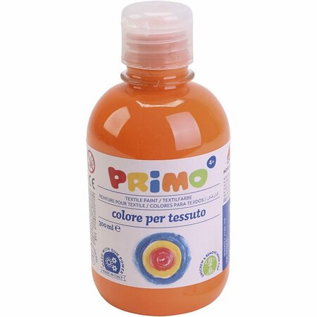 Textielverf Oranje – Oranje Kledingverf – Textiel Kleurstof – Stoffenverf – Kindvriendelijke Huidveilige Textielverf - Kledingverf - Verf Voor Kleding - PRIMO - 300 ml