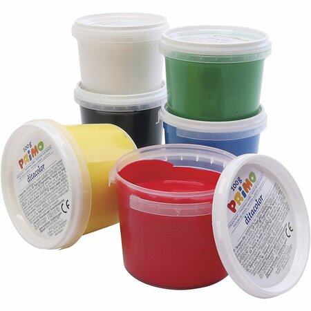 Vingerverf Set - Primo Waterbasis Kindverf - Veilige en Kleurrijke Verf voor Peuters en Kinderen - Geschikt voor Papier, Karton en Hout - DIY Creatieve Activiteiten - 6x100ml