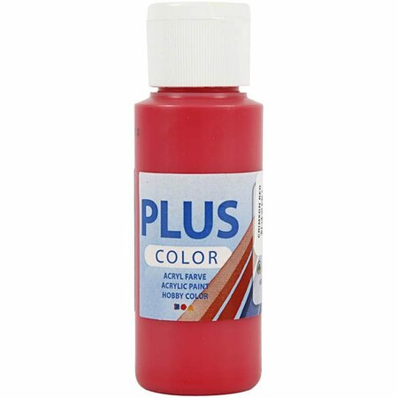 Acrylverf - Rode Verf - Acrylaatverf - Acrylic paint - Hobbyverf - Knutselen en Verven - Sneldrogende Verf - Waterbasis Verf - Hoogwaardige Decoratie Verf - Crimson Rood - Plus Color Verf - 60ml