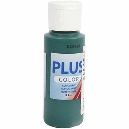 Acrylverf - Groene Verf - Acrylaatverf - Acrylic paint - Hobbyverf - Sneldrogende Verf - Dekkende Verf - Waterbasis Verf - Hoogwaardige Decoratie Verf - Donkergroen - Plus Color Verf - 60ml
