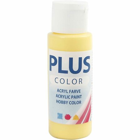 Acrylverf - Gele Verf - Acrylaatverf - Acrylic paint - Hobbyverf - Sneldrogende Verf - Dekkende Verf - Waterbasis Verf - Hoogwaardige Decoratie Verf - Primrose Yellow - Plus Color Verf - 60ml