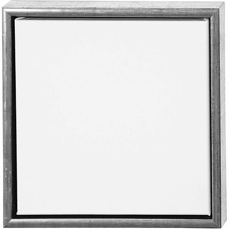 Canvas Gespannen Met Antiek Zilveren Lijst - Vierkant Schilderdoek - Gespannen Canvas - Canvasdoek - Wit Schildercanvas - Verfdoek - Schilderpaneel - D: 3cm - 34 x 34 cm - 1 Stuk