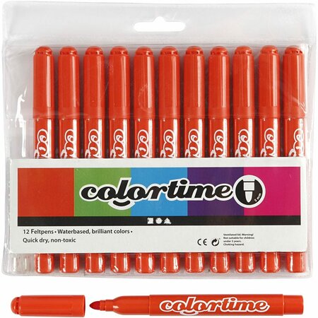 Stiften Oranje - Donkeroranje Viltstiften - Kleurstiften - Tekenstiften - Stiften Met Dikke Punt - Waterbasis - Zeer Intense Kleuren - Lijndikte 5mm - 12 stuks
