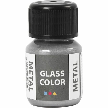 Glasverf en Porseleinverf in Metallic Zilverkleurig voor Creatieve Projecten – Waterbasis Verf voor Glas en Porselein 30ml – Perfect voor Decoraties en Cadeaus