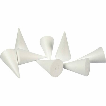 Piepschuim Kegel - Kegelvormig Figuur - Styropor Kegels - Kegelvorm Piepschuim - Puntvorm Voor Decoratie, Knutselen En Versieren - Kerstboom Vorm - Wit - Hoogte: 11cm - Dia: 5,5cm - 50 Stuks