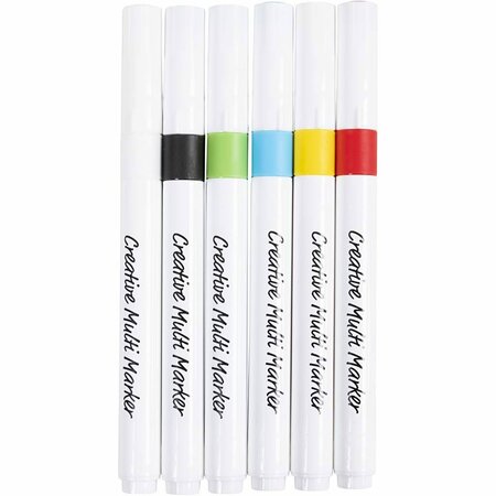 Acrylstiften - Acrylmarkers - Verfstiften - Multi Stiften - Waterbasis Stiften - Tekenstiften - Stiften Steen Papier Canvas Glas Porselein Plastic Hout Karton Metaal - 4mm - 6 Stuks