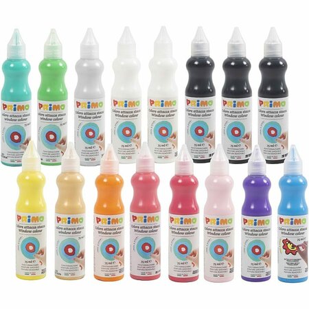 Raamverf - Verf Voor Ramen - Raamdecoratie - Verf Op Waterbasis - Kinderen Verf -Verschillende Kleuren - Creatieve Verf - 16 Verf Tubes - 75ml Per Tube