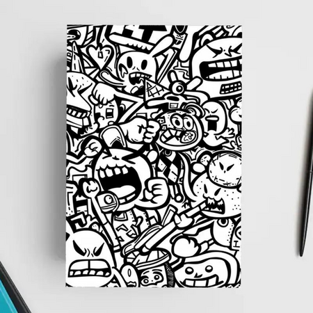 Kleurboek Monsters Graffiti - Kleurboek Volwassenen En Kinderen - Kleurplaten Monster Print - Graffiti Stijl - 22 Kleurplaten - 29x20cm