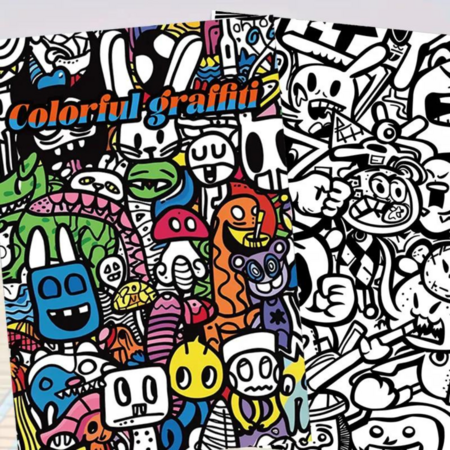 Kleurboek Monsters Graffiti - Kleurboek Volwassenen En Kinderen - Kleurplaten Monster Print - Graffiti Stijl - 22 Kleurplaten - 29x20cm
