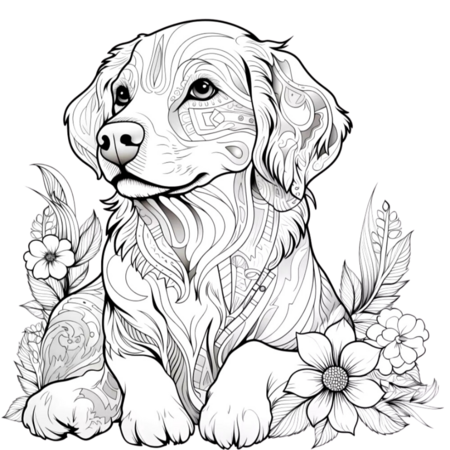 Kleurboek Honden – Kleurboek met Hondenprints – Kleurboek Volwassenen Honden – Kleurboek Kinderen Honden – DIY Kleurboek Honden – Relax Kleurboek Honden  – Colorbook Dogs - 20x20cm - 22 Kleurplaten