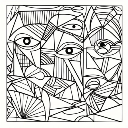 Abstract Kleurboek – Kleurboek Abstracte Kunst – Kleurboek Volwassenen Abstract – Abstracte Kleurplaten – Creatief Modern Abstract Art - Abstracte kunst – Geometrische kleurplaten - 20x20cm - 20 Kleur