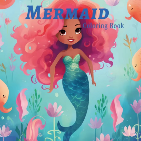 Kleurboek Zeemeerminnen – Zeemeermin Oceaan Thema – Kleurboek Voor Volwassenen En Kinderen – Schattige Illustraties - Zeemeermin Kleurplaten - Oceaan Avonturen - Zeedieren - 20x20cm - 22 Tekeningen