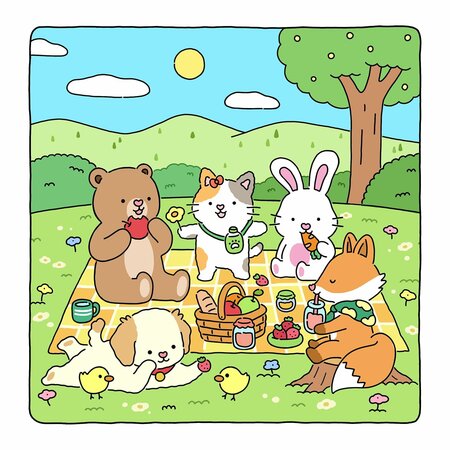 Fuzzy Friends Kleurboek - Vivi Tinta Kleurboek - Gezellige Kleurplaten -  Kleurboek Volwassenen en Tieners - Knus Ontspanning Kleurboek - Simpele Lieve Kleurplaten - Dierenpersonages - 40 Kleurplaten