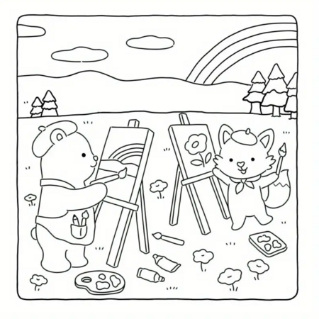 Fuzzy Friends Kleurboek - Vivi Tinta Kleurboek - Gezellige Kleurplaten -  Kleurboek Volwassenen en Tieners - Knus Ontspanning Kleurboek - Simpele Lieve Kleurplaten - Dierenpersonages - 40 Kleurplaten