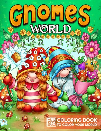 Gnomes World Kleurboek - Kabouters Kleuren - Magische Tuinen - Fantasie Kleurboek - Paddenstoelenhuizen - Sprookjeswereld Kleuren - 30 Unieke Kleurplaten - 21,5 x 28 cm - Incl. 1 Alcoholmarker