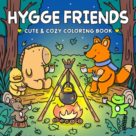 Hygge Friends Kleurboek - Cozy Kleurboek - Fuzzy Pals - Schattige Dieren Kleurboek - Relax Kleurboek Volwassenen En Tieners - Hygge Friends - 40 Kleurplaten - 21,59 x 21,59 cm - Incl. 1 Alcoholmarker