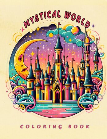 Mystical World Coloring Book - Fantasie Kleurplaten - Sprookjeswereld Kleurboek - Fantasy Kleurboek Volwassenen En Tieners - 40 Magische Kleurplaten -Ê21,59 x 27,94 cm - Incl. 1 Alcoholmarker