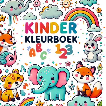 Kinder Kleurboek Alfabet - Kleurboek Letters En Cijfers - Educatief Kleurboek Kinderen - Leren Schrijven Kleurboek - Kleuter Kleurboek ABC -