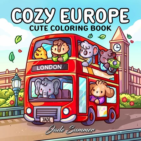 Kleurboek Cozy Europe - Kleurboek Europa - Gezellige Illustraties - Europese Tafereeltjes - Knusse Kleurplaten - Europese Cultuur - 22,59x22,59cm - 40 Kleurplaten - Incl. 1 Alcoholmarker