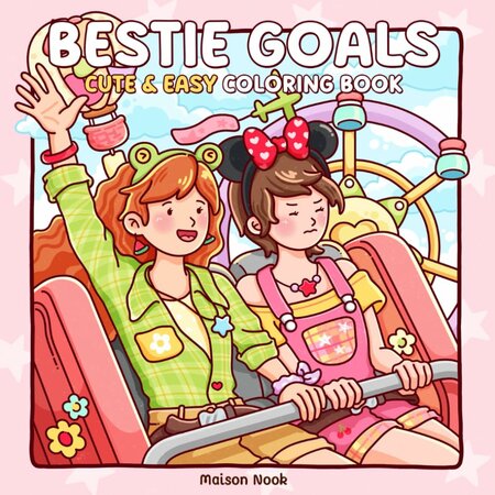 Bestie Goals Kleurboek - Vriendschap Kleurboek - Best Friends Kleurboek - Meiden Kleurboek - Cozy Kleurboek - 21,59 x 21,59 cm - 40 Cozy Kleurplaten - Incl. 1 Alcoholmarker