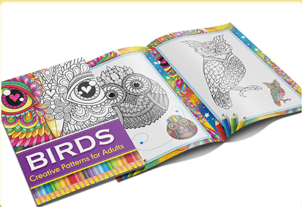 Kleurboek Volwassenen en Kinderen - Vogels - Birds - 28,5x20,5cm