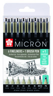 Pigma micron set 6 fineliners + 1 brushpen + 1 PN pen