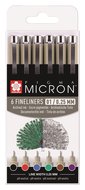 Pigma micron set 6 fineliners 01 basiskleuren