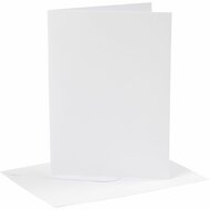 Kaarten En Enveloppen - Kaartenset - DIY - Kaarten Maken - Wit - Kaart: 12,7x17,8 cm 230 Gram - Envelop: 13,3x18,5 cm 120 Gram - 4 Sets