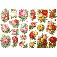 Vintage Plaatjes - Rozen Thema - Romantisch Retro Design - DIY Scrapbooking - Fotoalbum Decoratie - Papieren Knipplaatjes - Formaat 16,5x23,5 cm - Set van 2 Vellen