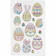 Diamond Stickers - Paaseieren - Lente Thema Stickers - Zelfklevende Strass Stickers - Versierstickers Voor Feest & DIY - Creatieve Glitter Plakstickers - 1 Vel