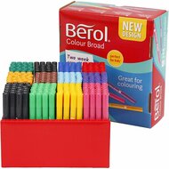 Berol Stiften Grote Set - Kleurstiften Kinderen - Waterbasis Stiften - Kleurstiften Diverse Kleuren - Kindvriendelijke Stiften - Tekenen En Kleuren Stiften - Schoolstiften - Hobby Stiften - Lijndikte: