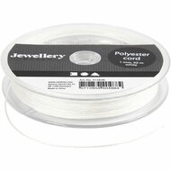 Polyester Koord - Wit Polyester Draad - Hobby Koord En Draad - Sieraden Maken - DIY Koord - Macramé Koord - Knutsel Koord - Koord Voor Handwerk - Dikte 1mm - 50 Meter