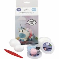 Funny Friends - Blauw - Unicorn Thema - DIY Knutselset voor Kinderen - Creatief Cadeaupakket - Foam Clay & Silk Clay - Inclusief Styropor Figuren & Boetseergereedschap - Perfect voor Creatieve Speelac
