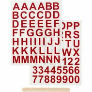 Rub-On Transfer Stickers - Rood - Wrijfstickers - ABC Letters & Cijfers - Zelfklevende Stickers - Geschikt Voor DIY, Hobby & Scrapbooking - Makkelijk Aan Te Brengen - 2 Velletjes