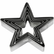 Uitsteekvormen Ster – Set van 5 metalen uitstekers voor koekjesdeeg, klei en kerstdecoraties. Perfect voor creatief bakp