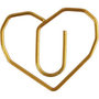 Clips, goud, hart, afm 30x20 mm, 6 stuk/ 1 doos