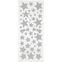 Glitterstickers - zilver - sterren - 10x24 cm - 2 vel