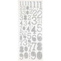 Glitterstickers - zilver - cijfers - 10x24 cm - 2 vel