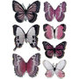 3D stickers, paars, vlinders, afm 28-45 mm, 7 stuk/ 1 doos